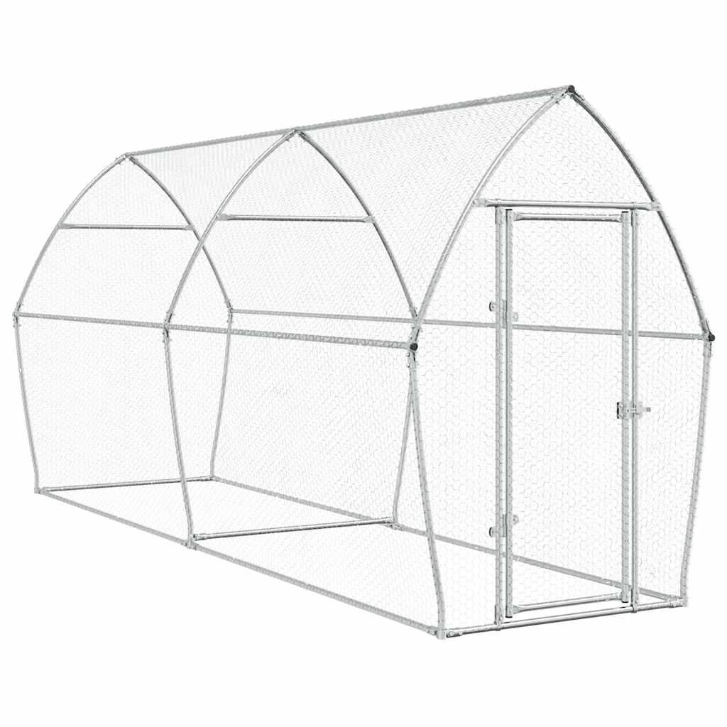 Chicken coop silver 400x105x182 cm galvanized steel