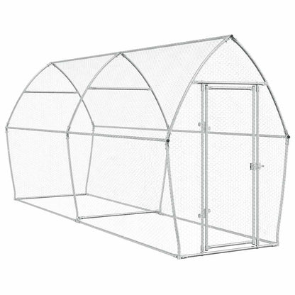 Chicken coop silver 400x105x182 cm galvanized steel