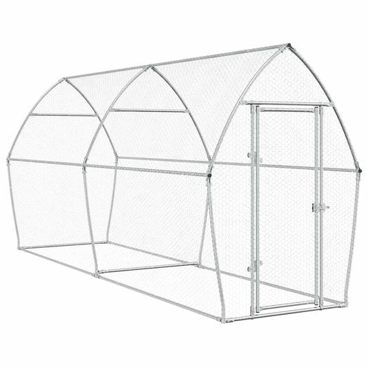 Chicken coop silver 400x105x182 cm galvanized steel