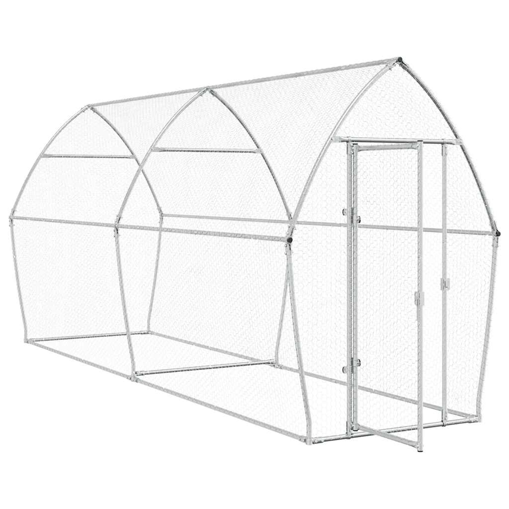 Chicken coop silver 400x105x182 cm galvanized steel