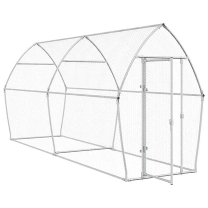 Chicken coop silver 400x105x182 cm galvanized steel