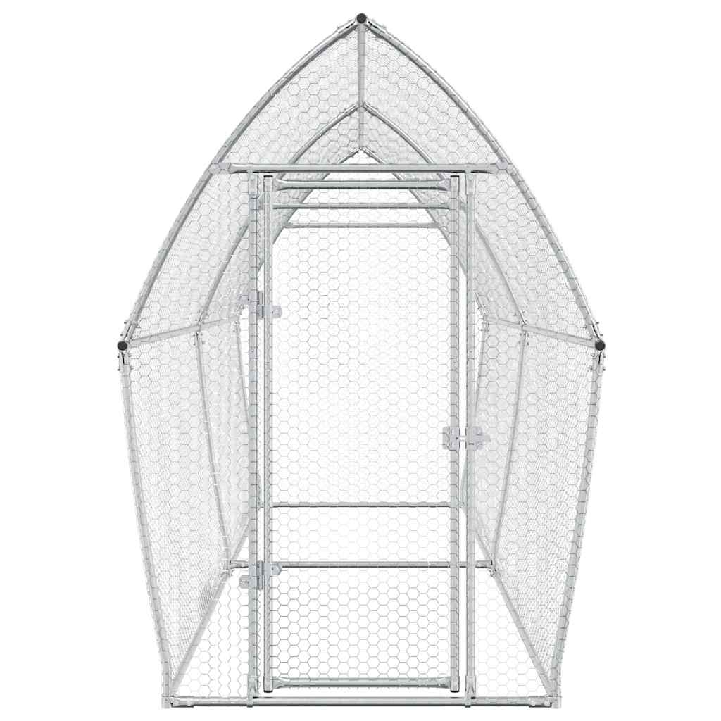 Chicken coop silver 400x105x182 cm galvanized steel