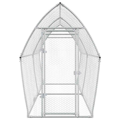 Chicken coop silver 400x105x182 cm galvanized steel