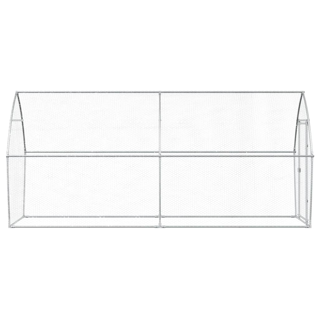 Chicken coop silver 400x105x182 cm galvanized steel