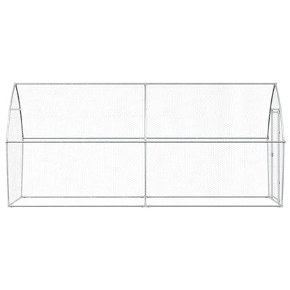 Chicken coop silver 400x105x182 cm galvanized steel