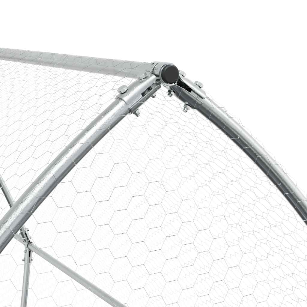 Chicken coop silver 400x105x182 cm galvanized steel