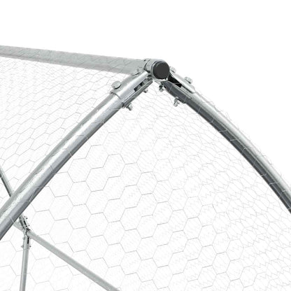 Chicken coop silver 400x105x182 cm galvanized steel