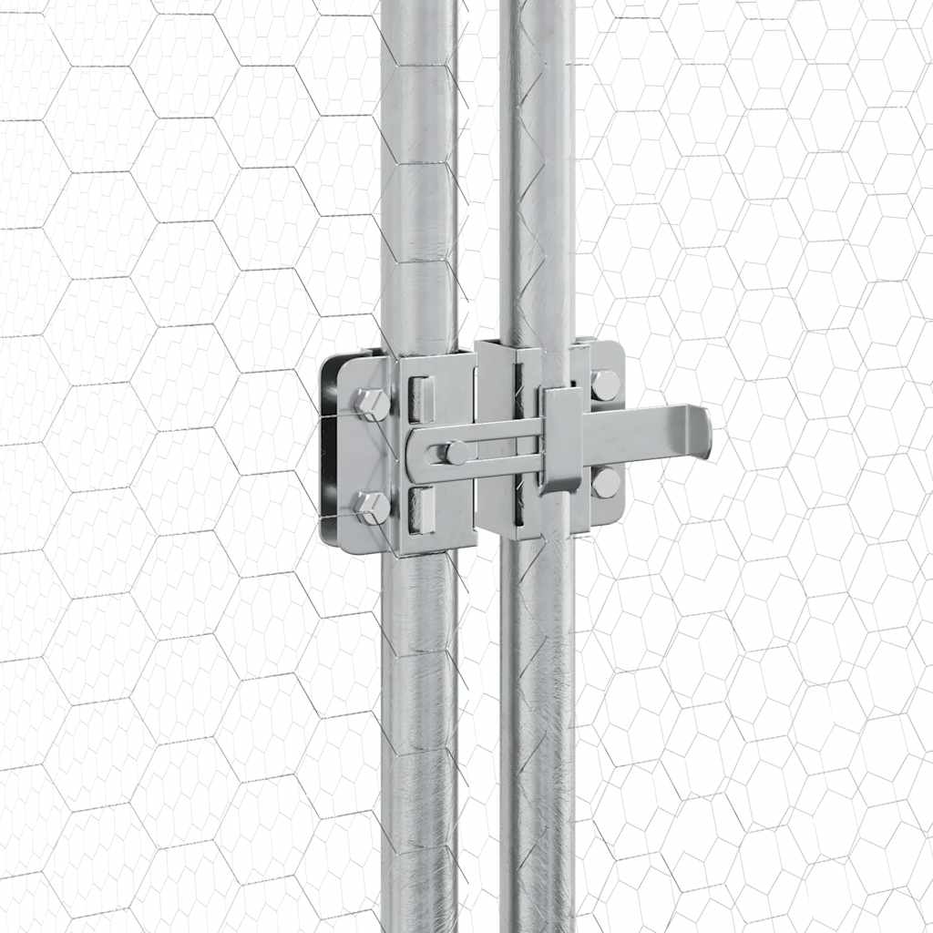 Chicken coop silver 400x105x182 cm galvanized steel