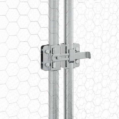 Chicken coop silver 400x105x182 cm galvanized steel