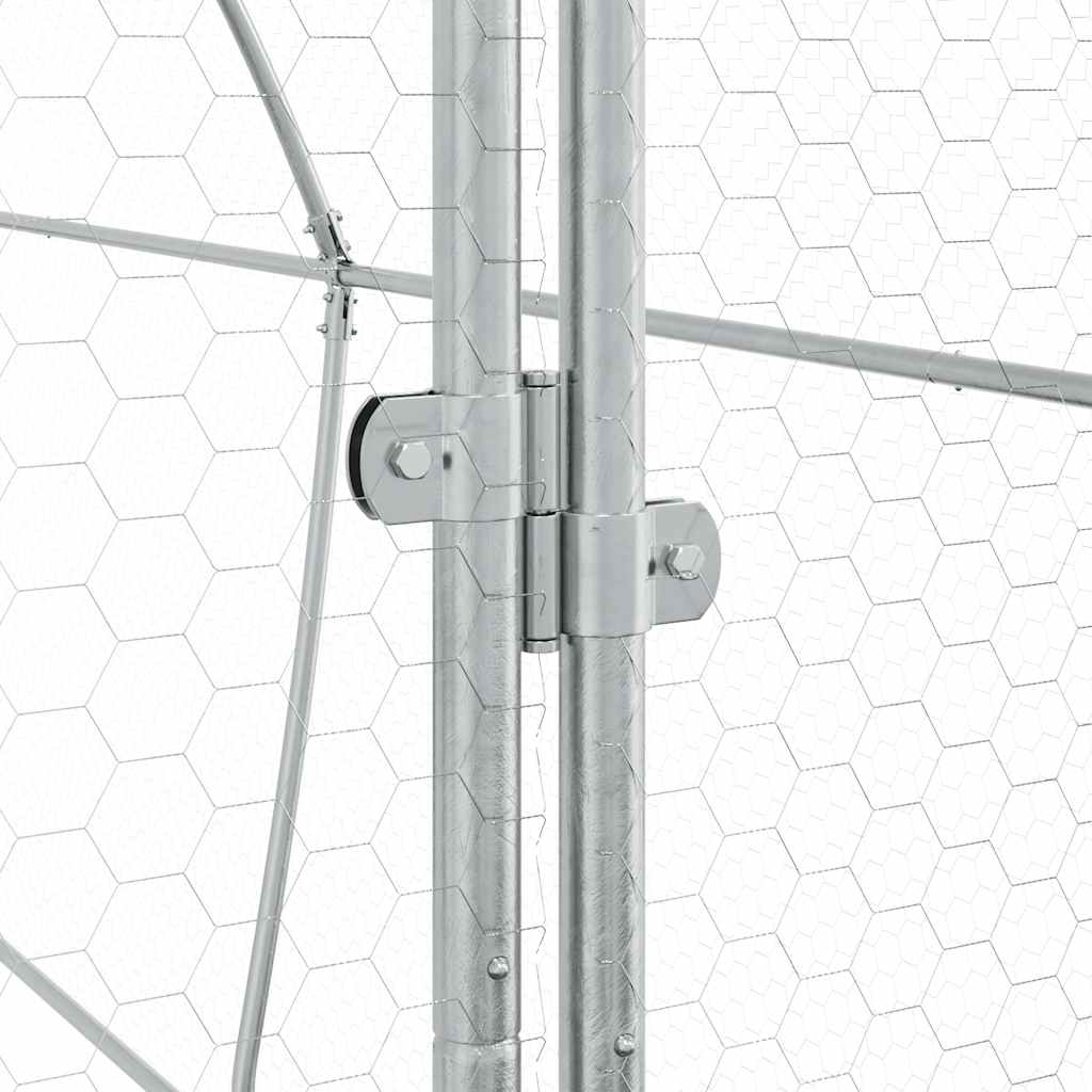 Chicken coop silver 400x105x182 cm galvanized steel