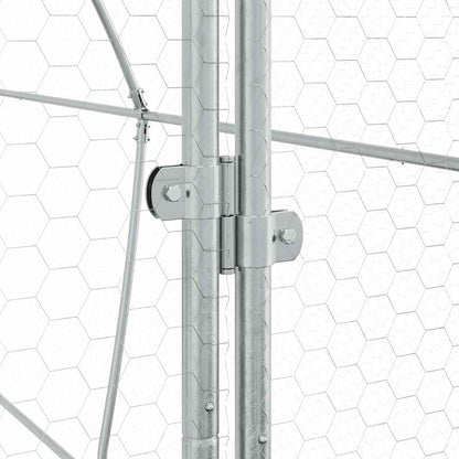 Chicken coop silver 400x105x182 cm galvanized steel
