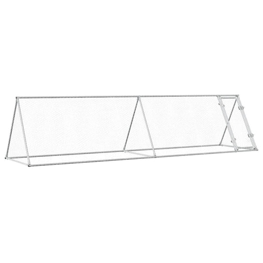 Chicken coop silver 400x105x91 cm galvanized steel