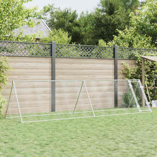 Chicken coop silver 400x105x91 cm galvanized steel