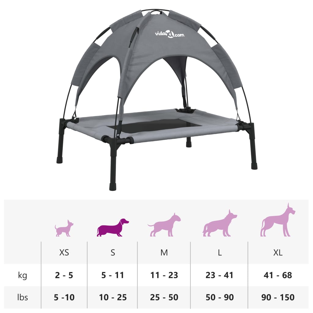Dog bed with canopy anthracite Oxford fabric and steel