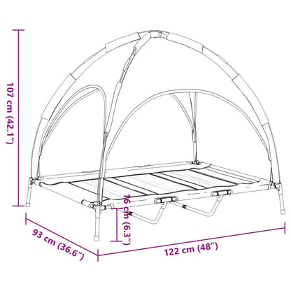 Dog bed with canopy anthracite Oxford fabric and steel