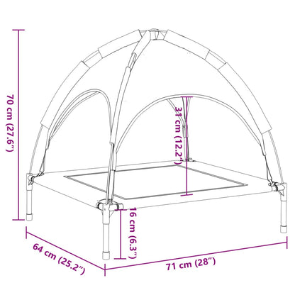 Dog bed with canopy anthracite Oxford fabric and steel