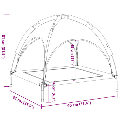 Dog bed with canopy anthracite Oxford fabric and steel