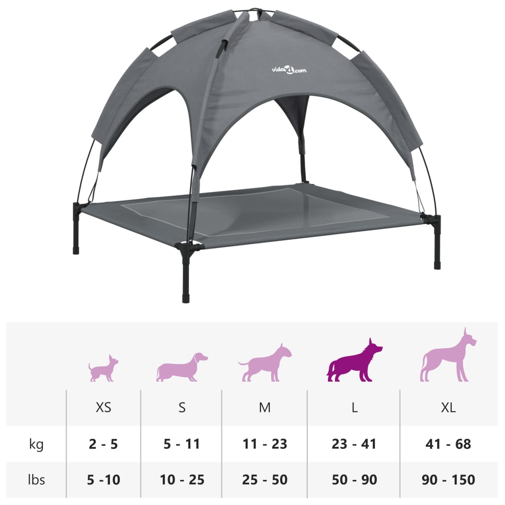 Dog bed with canopy anthracite Oxford fabric and steel