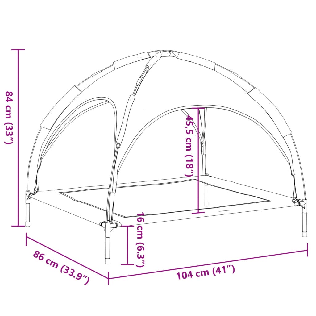 Dog bed with canopy anthracite Oxford fabric and steel