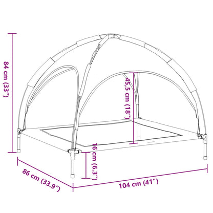 Dog bed with canopy anthracite Oxford fabric and steel