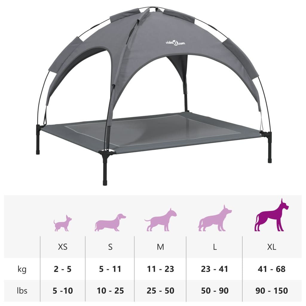 Dog bed with canopy anthracite Oxford fabric and steel
