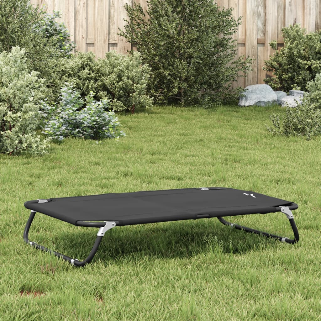 Foldable dog bed anthracite Oxford fabric and steel
