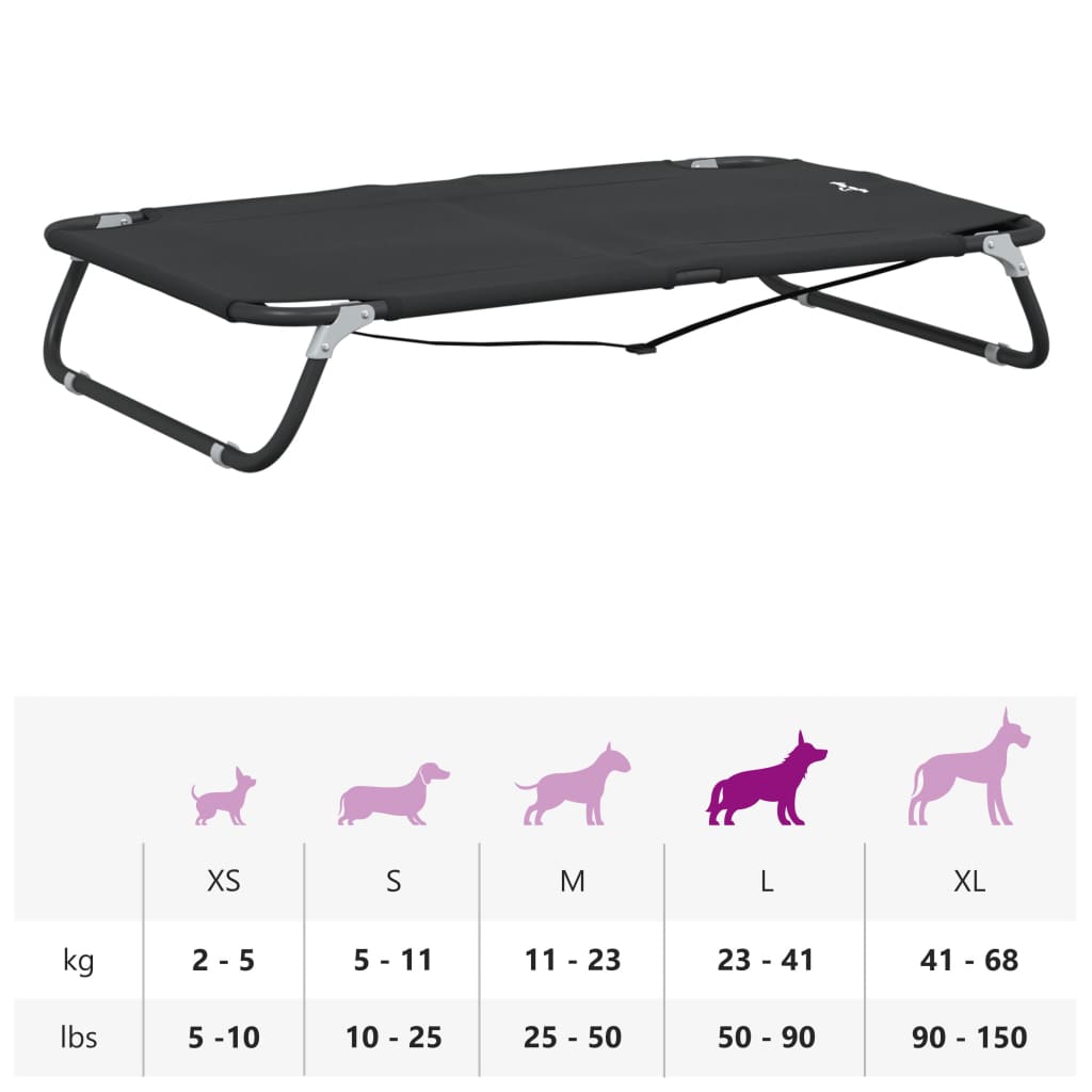 Foldable dog bed anthracite Oxford fabric and steel