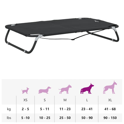 Foldable dog bed anthracite Oxford fabric and steel