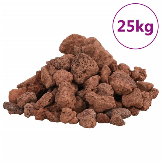 Vulkaaniset kivet 25 kg punainen 1-2 cm