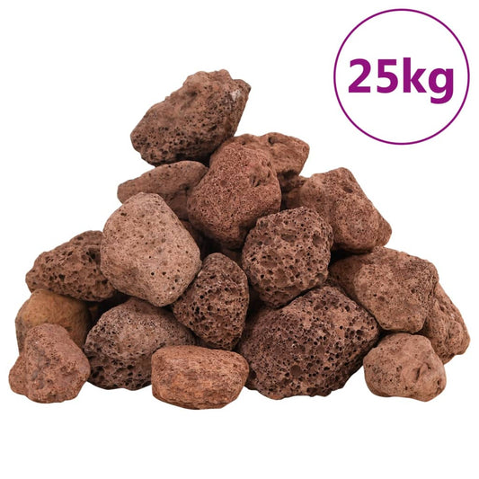 Vulkaaniset kivet 25 kg punainen 3-5 cm
