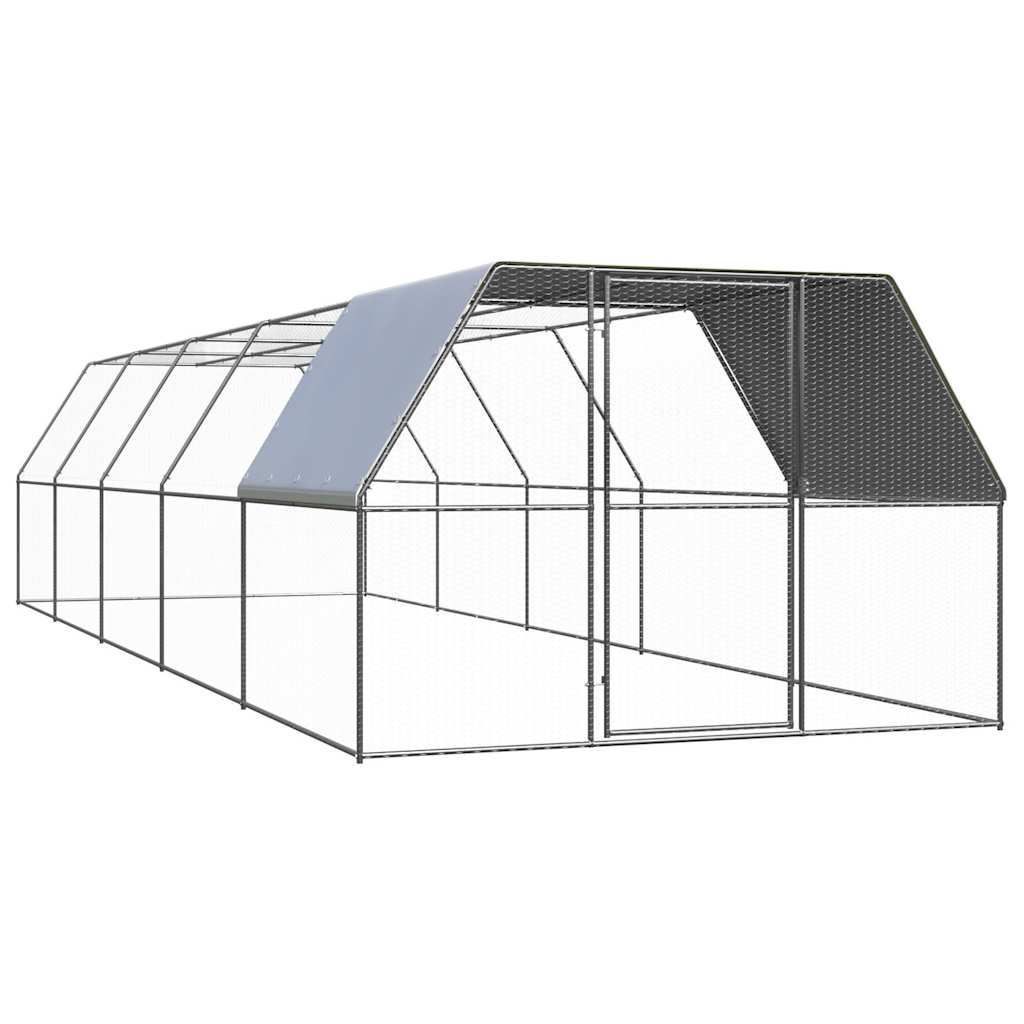 Chicken coop 3x10x2 m galvanized steel