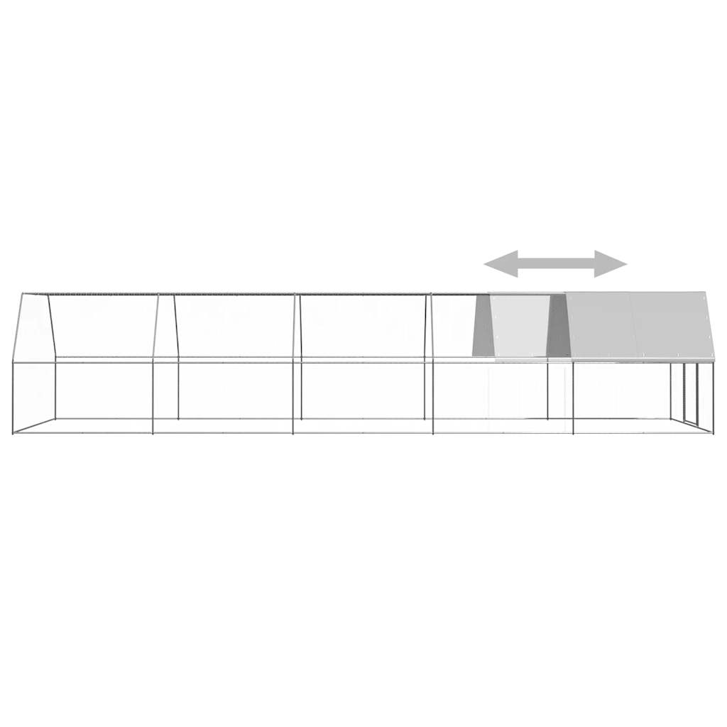 Chicken coop 3x10x2 m galvanized steel