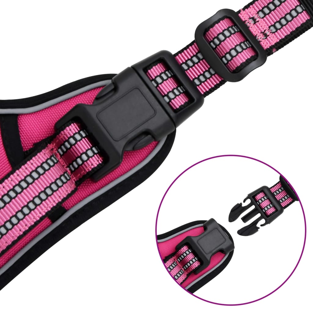 Koiran valjaat heijastavat raidat säädettävä pinkki M