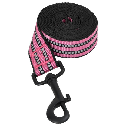 Koiran valjaat hihnalla ja kaulapannalla säädettävä pinkki XL