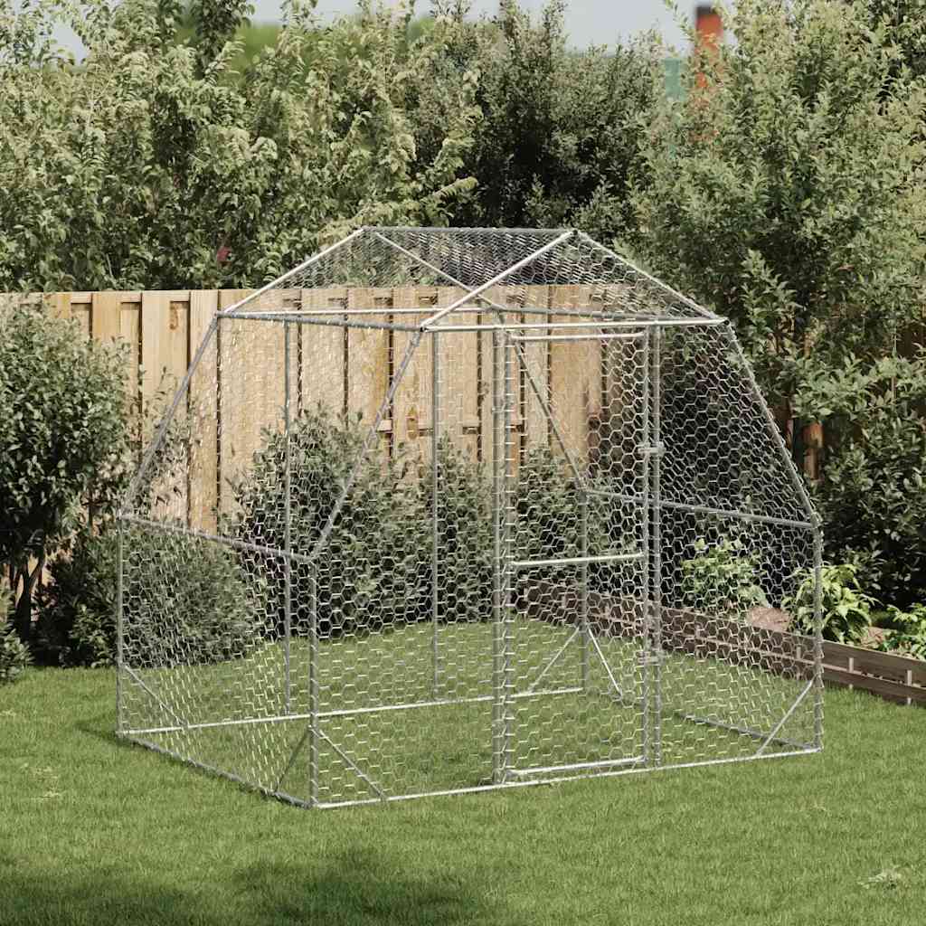 Chicken run 2.5x2x2.25 m galvanized steel