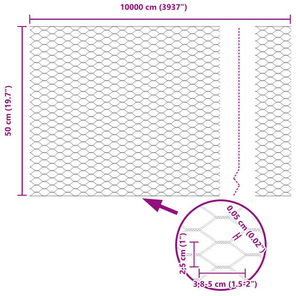 Verkkopostit 11 kpl U-kanava 60 cm Galvanoitu teräs, vidaXL Kuusikulmio verkko 0,5x100 m Galvanoitu teräs