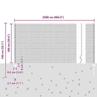 Aitapylväät 10 kpl U-kanava 100 cm galvanoitua terästä, vidaXL Kuusikulmainen aita 1x10 m galvanoitua terästä