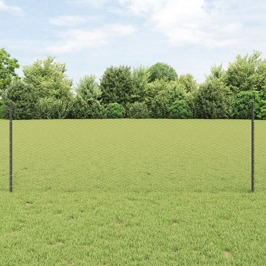 Verkkoposti 11 kpl U-kanava Harmaa 80 cm Teräs, vidaXL Kuusikulmainen verkko Harmaa 0.8x100 m Teräs