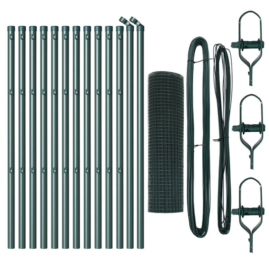 Vihreä PVC-pinnoitettu pylvässetti 2 kpl 25 x 0.5 m Kestävä
