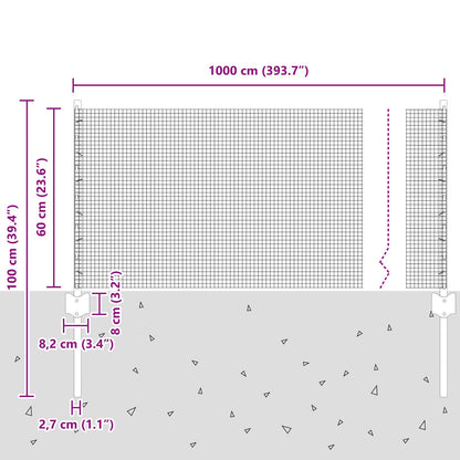 Weldattu Langoitusaita 5 U-pellillä Hopea 0.6x10 m Teräs