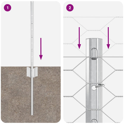 Aidan päät 11 kpl U-kanava 80 cm Galvanisoitu teräs, vidaXL Kuusikulmainen aita 0.8x25 m Galvanisoitu teräs