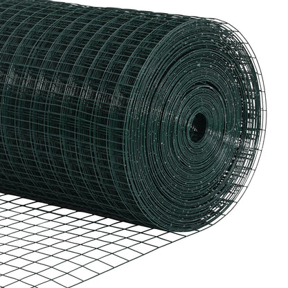 Verkkokohdistettu aita 7 Flanged Tolpalla Vihreä 1.5x10 m Teräs