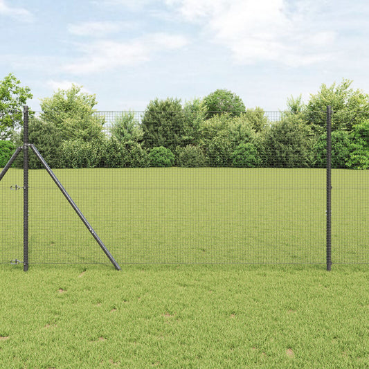 Welded Wire Fence with 13 Posts Harmaa 1,2x50 m Teräs