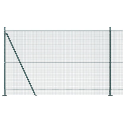 Verkkokohdistettu aita 7 Flanged Tolpalla Vihreä 1.5x10 m Teräs