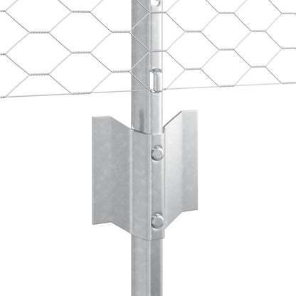 Verkkopostit 11 kpl U-kanava 60 cm Galvanoitu teräs, vidaXL Kuusikulmio verkko 0,5x100 m Galvanoitu teräs