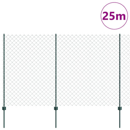 :n ketjuverkkohäkkä 22 U-pylväällä Vihreä 1.6x25 m Teräs