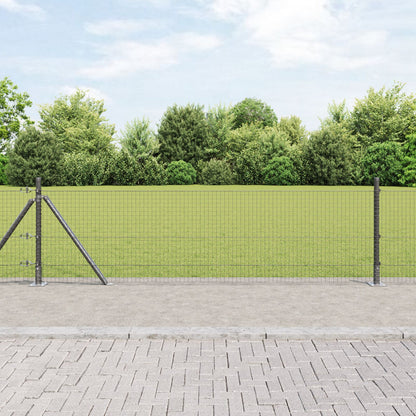 Welded Wire Fence 13 peitetolppalla Harmaa 0.4x100 m Teräs