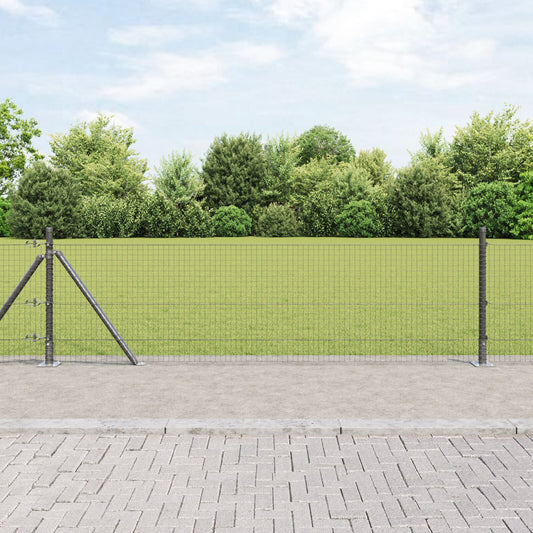 Welded Wire Fence 13 peitetolppalla Harmaa 0.4x100 m Teräs