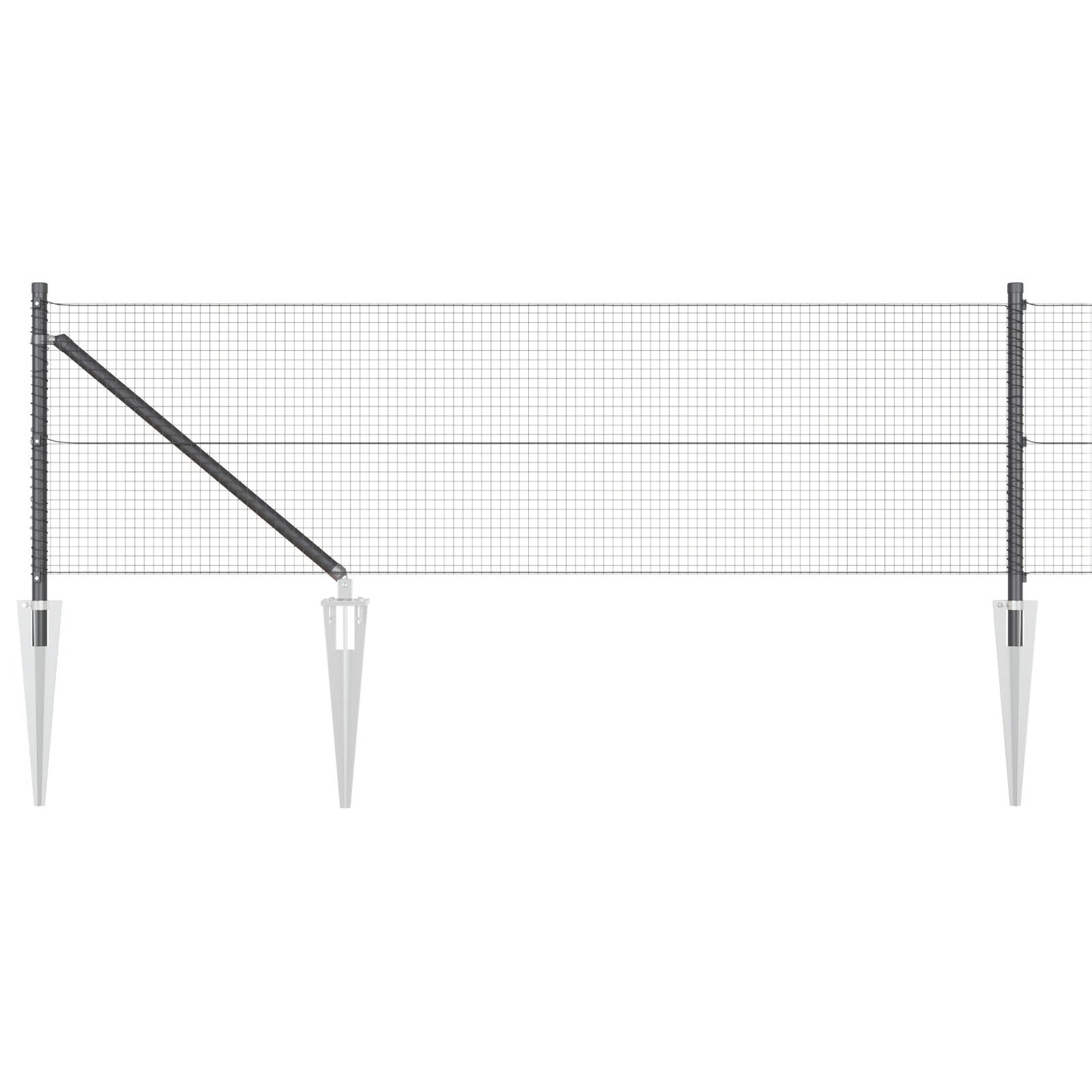 Yhdistetty metalliaita 13 piikkipostilla Harmaa 0.4x100 m Teräs