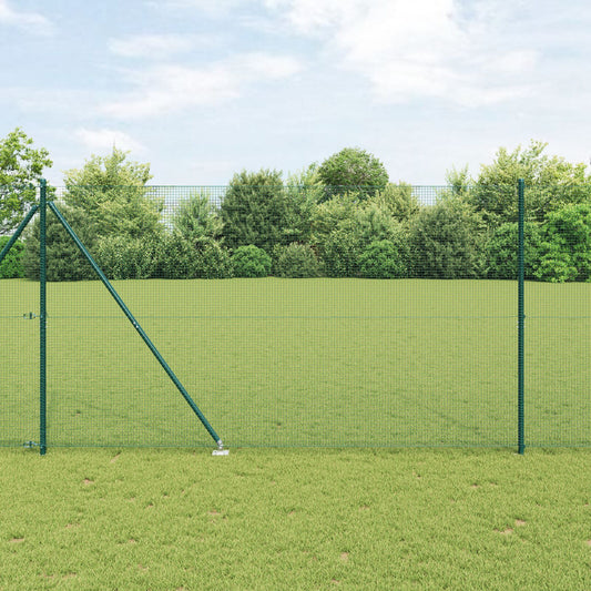 Welded Wire Fence with 7 Spike Posts Vihreä 1.5x10 m Teräs